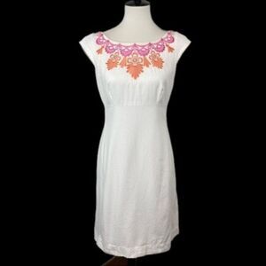 Lilly Pulitzer Embroidered Allura Dress In Resort White Sz 2